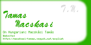 tamas macskasi business card