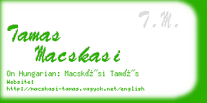 tamas macskasi business card